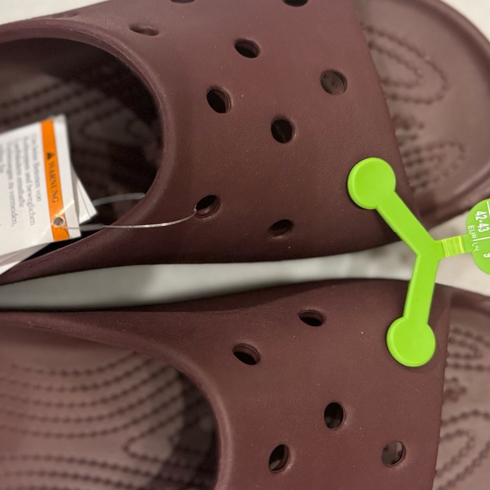 Crocs Classic Platform Slides Women Size 11 Dark Cherry Retro Sandals Beach - Picture 6 of 8
